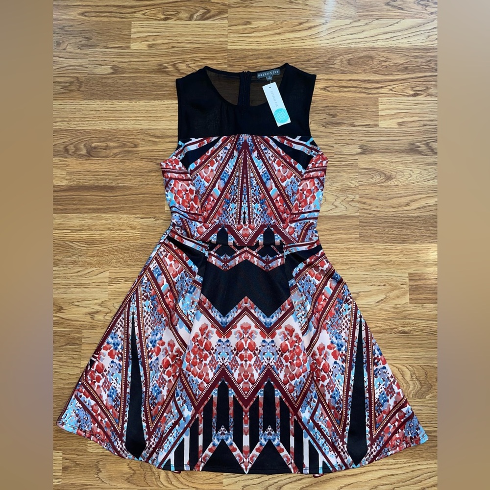 Brixon Ivy Dress Women’s Size Small A Line Multicolored Smooth Material NWT